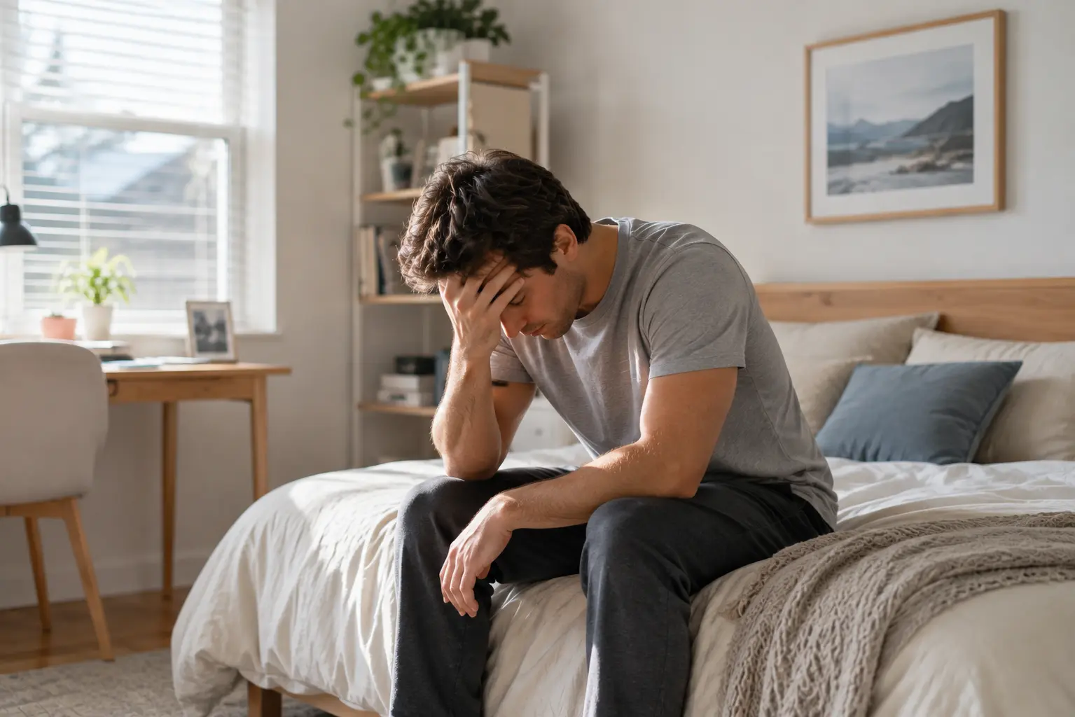Man sitting on bed
